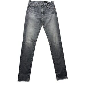 AG Adriano Goldschmied Farrah Skinny Jeans Womens 25R‎ Charcoal Wash Raw Hem